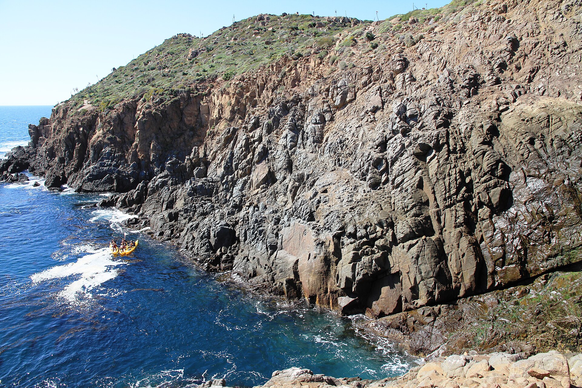 The rocky Pacific coast at La Bufadora near Ensenada, Baja California.